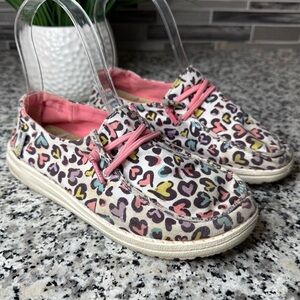 Hey Dude | Little Girls Youth Wendy White Leopard Shoe Size 2